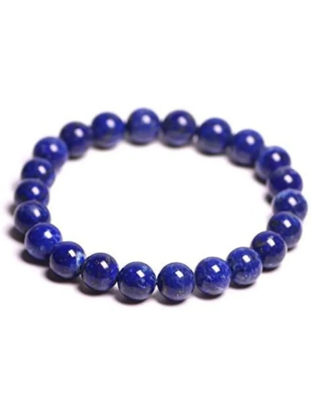 Handmade Crystal Agate & Lapis Lazuli Bead Stretch Bracelet - Gemstone